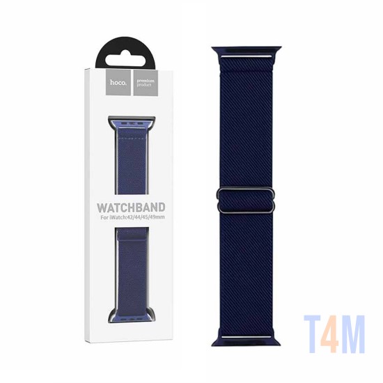 Bracelete de Nylon Elástico Hoco WA04 Fashion Series (42/44/45/49 mm) para iWatch Azul Profundo